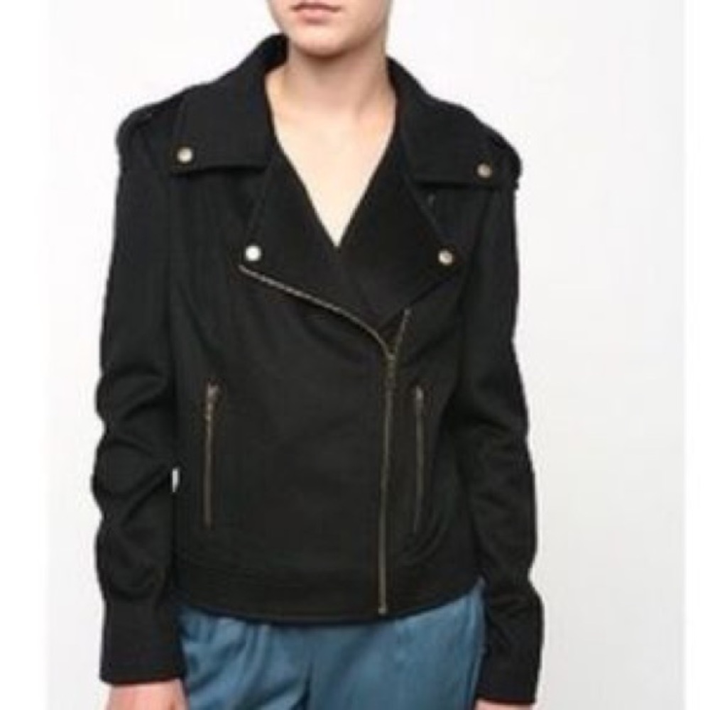 Silence + Noise Wool Moto Jacket